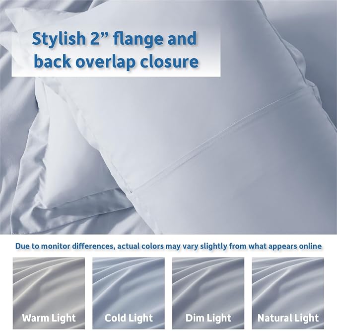 Nestl Ice Blue Duvet Cover King Size - Soft Double Brushed King Duvet Cover Set, 3 Piece, with Button Closure, 1 Duvet Cover 104x90 inches and 2 Pillow Shams