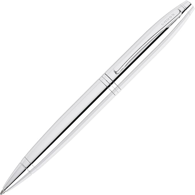 Cross Calais Polished Chrome Ballpoint Pen - High-End Pen for Everyday Use - Professional Desk Essential - Smooth Writing - Durable Construction - Black Ink - Gift Box Included