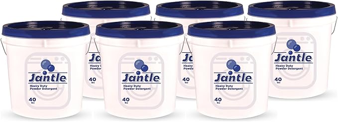 Laundry Detergent Powder Bucket, Low Suds Laundry Detergent Bucket - Lemon Scent- 40 lbs Pail Economical Powdered Detergent Commercial Laundry - for Commercial and Household - 40 Pounds (6 Buckets)