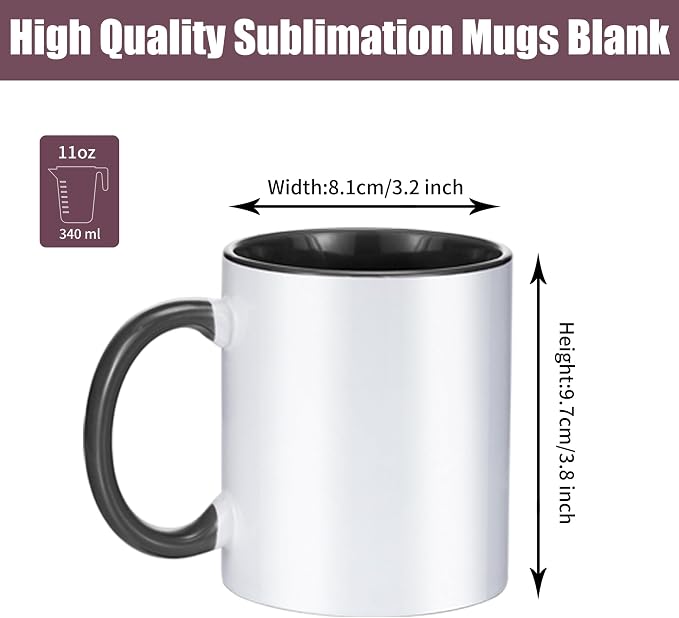 Sublimation Mugs 11 oz Set of 12 Bulk Coffee Mugs with Box Sublimation Cups Tazas Para Sublimar Coffee Cups 6 White and 6 Black