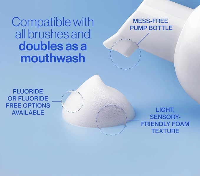 Autobrush Fluoride-Free Foaming Toothpaste for Kids, Strawberry Flavor, Whitening & Deep Cleaning, Travel Friendly, Anti-Cavity (Pack of 2)
