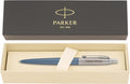 Parker Jotter Ballpoint Pen, Waterloo Blue, Personalized Laser Engraving, Blue Ink, Official Parker Gift Box, Graduation and Retirement Gift for Men and Women