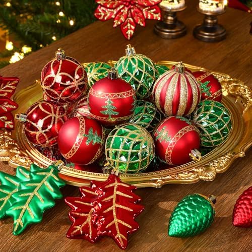 SHareconn 106 PCS Christmas Ball Ornaments for Christmas Tree Decorations