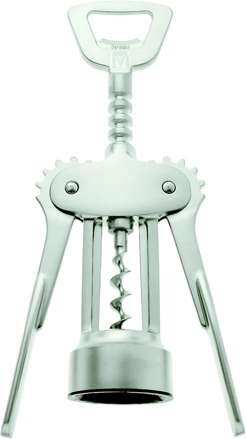 Monopol Lever Satin Finished Corkscrew And Wine Opener In Gift Box With Cork Remover, Silver