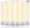 6 Pack Under Cabinet Lighting Wireless, 50 LED Rechargeable Battery Motion Sensor Light Indoor, Stick On Magnetic Closet Lights, Under Counter Lights for Kitchen, Stairs, Warm 12 in