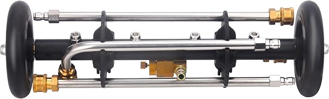 DUSICHIN Undercarriage Cleaner Water Broom Pressure Washer Attachment, 16 Inches Undercarriage Washer, Pressure Washer Underbody Cleaner 4 Extension Wands 4 nozzles DUS3202