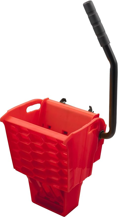SPARTA OmniFit Mop Bucket System, Durable Mop Bucket, Side Press Wringer, and Soiled Water Insert, Floor Cleaning Essentials for Commercial and Home Use, 35 Qt Capacity, 1 Count, Red