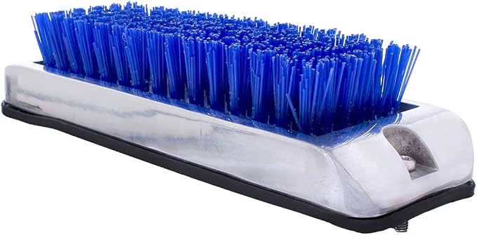 United Pacific 90054 Stainless Shoe/Boot Scraper w/Nylon Brush, 430 Stainless Steel Housing – Blue Brush – ONE Unit