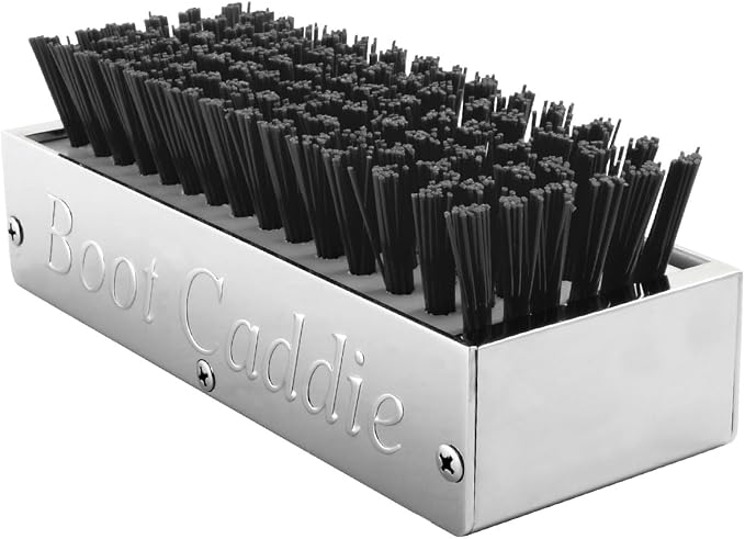 GG Grand General 98990 Chrome Aluminum 7-1/2" (L) x 2-5/8" (H) x 3" (D) Boot Caddies Black Brush