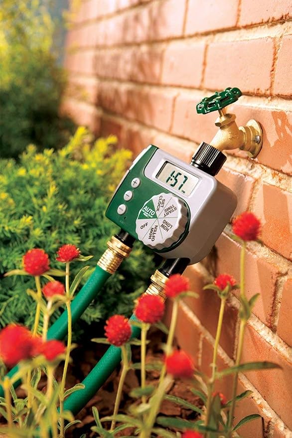 Orbit Programmable Digital Hose Watering Timer - 2 Outlet - Battery Powered - with LCD Screen - Built-in Rain Delay - Water-Resistant - 58910