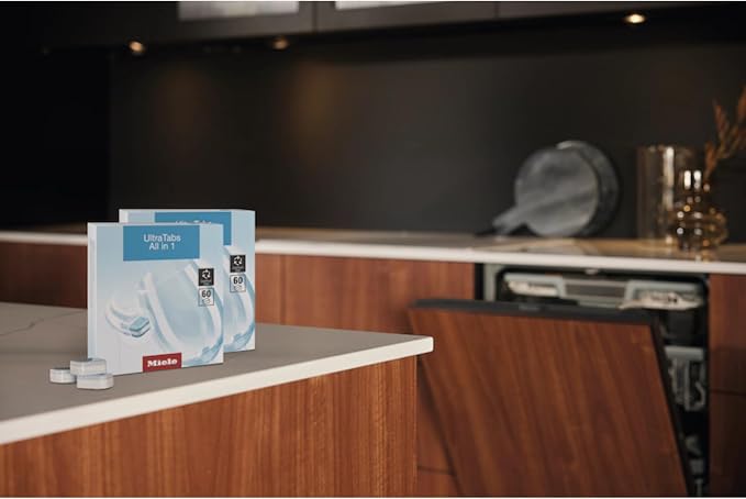 Miele UltraTabs All-in-One Dishwasher Detergent Tabs, Compatible with All Dishwashers, 60 Tabs, 2 Pack