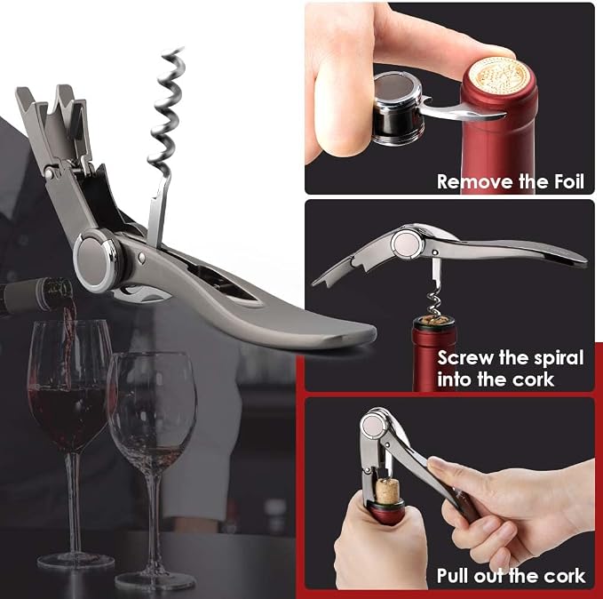Cheer Moda Professional Corkscrew Wine Bottle Opener with Beer Opener, Sommeliers Corkscrews, High-Level Bartender Wine Opener, Great Handling Screw Puller