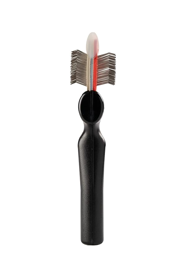 FlexIt® Red/Silver Firm Flex Mat Zapper Dog Grooming Brush – Undercoating Combo (Double)