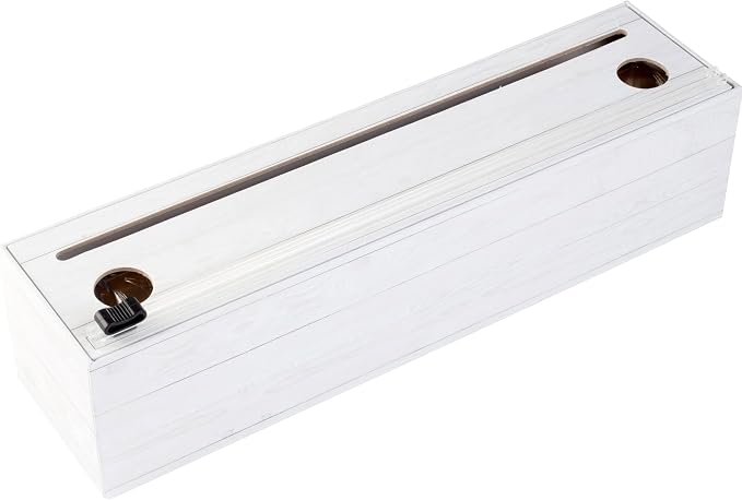 ChicWrap® Shiplap Refillable Plastic Wrap Dispenser - Includes One large 12" x 750' Roll of Professional Grade Plastic Wrap - BPA Free and Kosher Certified - Reusable Dispenser w/Slide Cutter