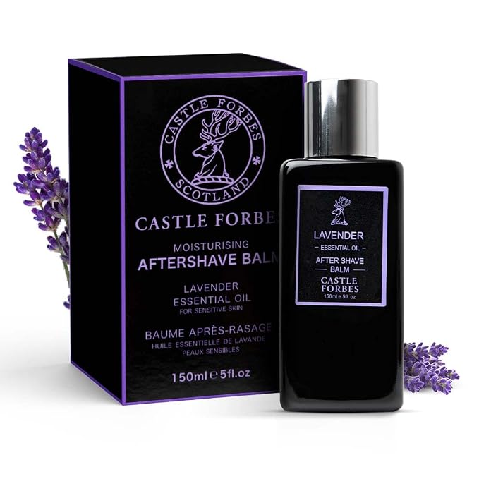 Castle Forbes Lavender Aftershave Balm For Men, 5 fl.oz. | Moisturizing After Shave Lotion w/Essential Oils | Soothing & Refreshing Face Balm | Alcohol Free Post Shave Skincare For All Skin Types