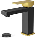 FORIOUS Single Handle Bathroom Faucets Black and Gold, 1or 3 Hole Bathroom Sink Faucet with Pop-up Drain