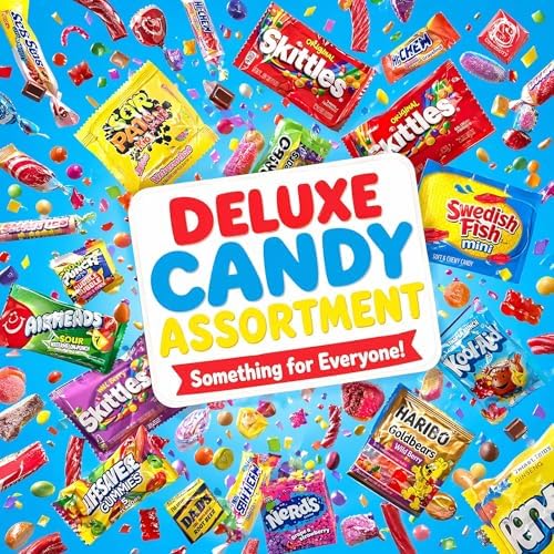 Candy Variety Pack - Assorted Candy Party Mix - 4 LB Bag - Sweets Assortment - Bulk Individually Wrapped - Pinata Candies - Mixed Candies - Queen Jax - Deluxe Mix - July 4th (Pack of 4)