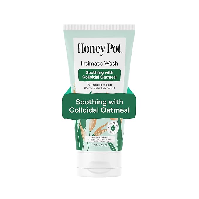 The Honey Pot Company - Anti-Itch Soothing Colloidal Oatmeal Wash - Plant Derived Feminine Care - Ultra Mild Solution to Relieve Itching and Discomfort - 6 fl. oz.