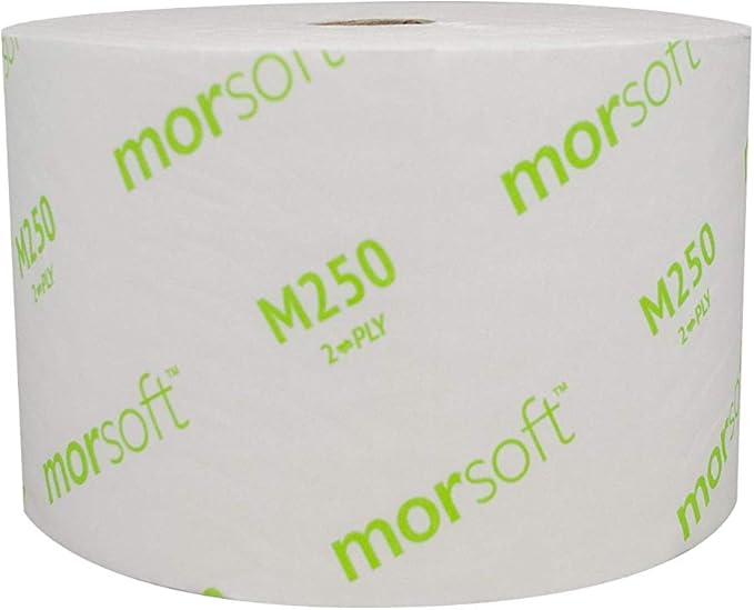 Morcon Paper M250 Mor-Soft Coreless Alternative Bath Tissue Septic-Safe, 2-Ply White, 1250/Rl 24/Ct