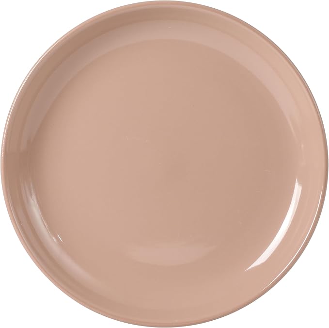 Gibson Home Rockaway 12 Piece Plates and Bowls Matte Outside/Shiny Inside Glaze Service for 4 Dinnerware Set - Pink - Dishwasher and Microwave Safe