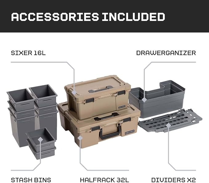 DECKED Truck Bed Storage System with System Accessories | Compatible with RAM 1500 2002-Current Classic Edition & 2500/3500 2003-Current 8'