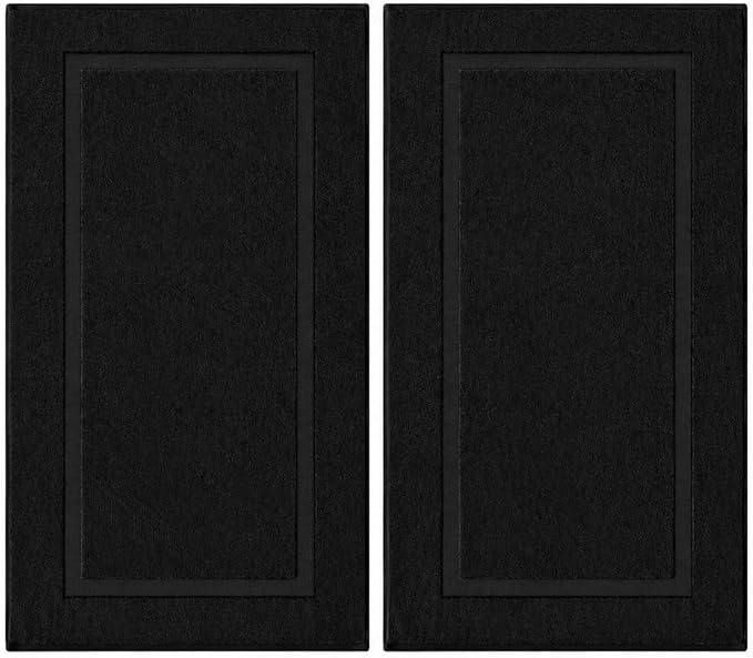 SALBAKOS 2-Piece 100% Turkish Cotton Bath Mat Towel, 20x34 inch, Black | Bathroom Floor Towels, Thick Soft Most Absorbent Quick-Dry Durable Large Size Foot Rug, Premium Hotel Quality Made in Turkey
