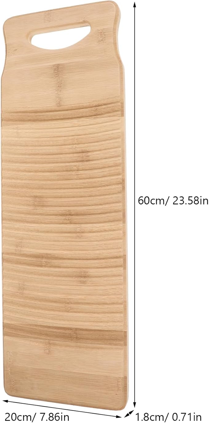 NOLITOY Bamboo Laundry Washboard Handwashing Clothes Old Fashioned Washboard Thickened Scrub Board Soft Brush Cleaning Tool