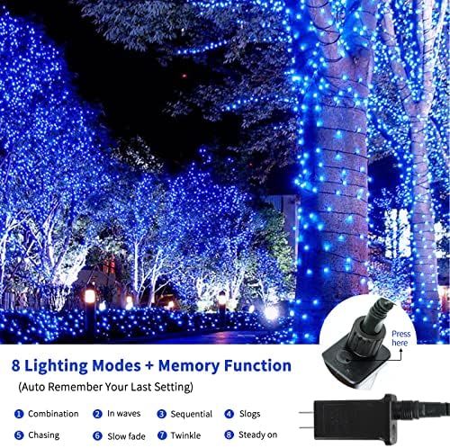 MZD8391 105FT 300LED Christmas Light Outdoor Indoor, Christmas Tree Lights
