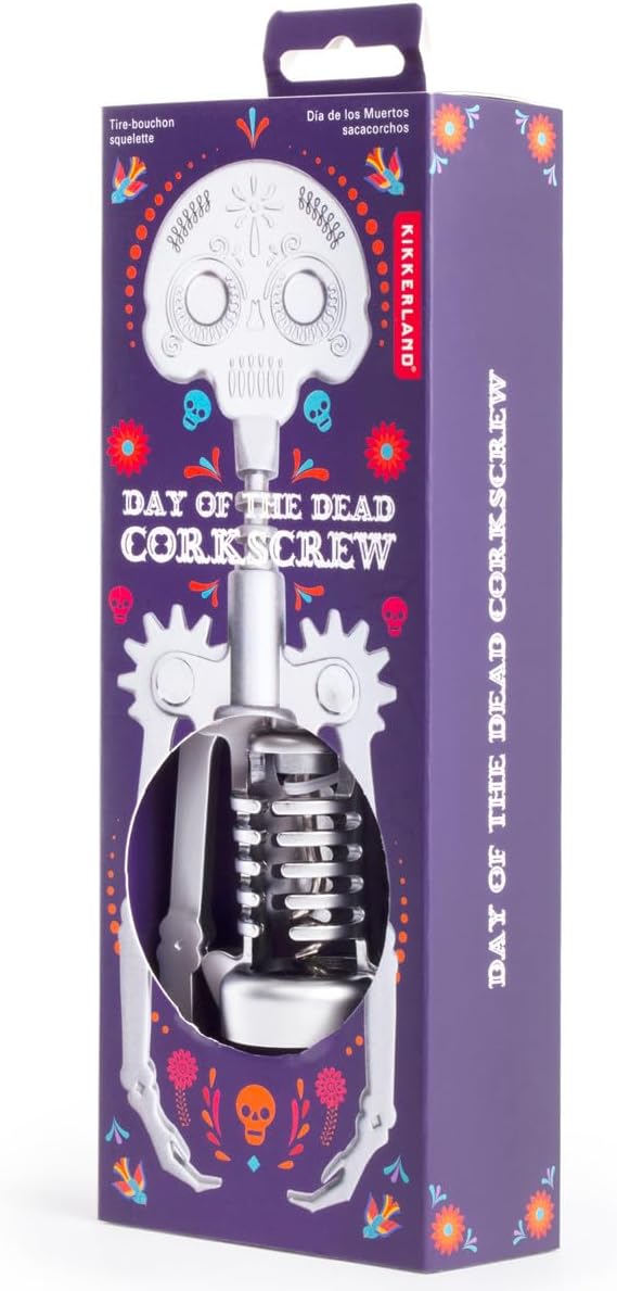 Kikkerland Day of the Dead Corkscrew, Day of Dead, Silver