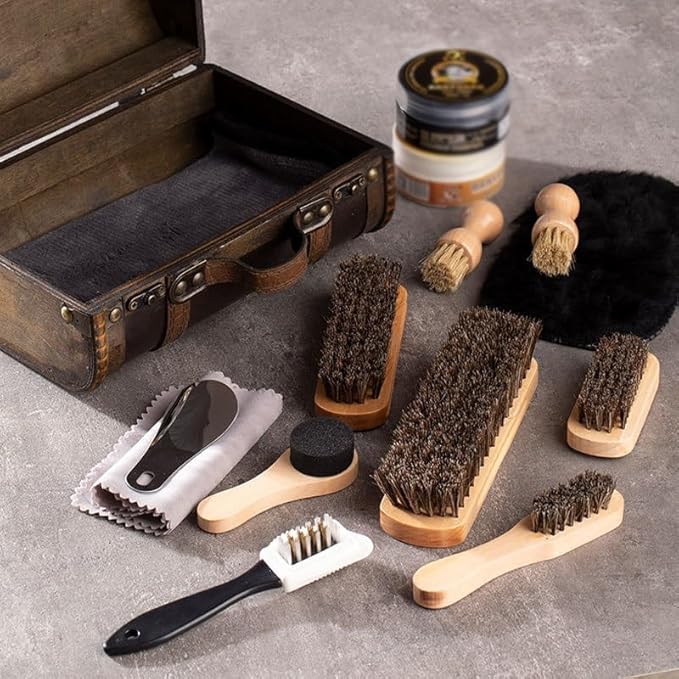 16 Horse Hair Brush Shoe Polish Bristle Suede Cleaning