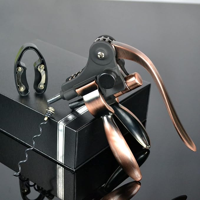 Wine Opener Set, Lever-Arm Rabbit Corkscrew, Wine Accessory Sets with Bottle Opener, Foil Cutters, Manual Wine Bottle Opener with Foil Cutter, Used in Kitchen Restaurant and Bars
