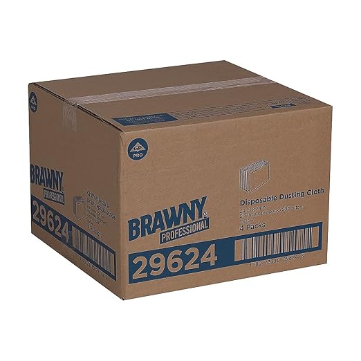 Georgia-Pacific Brawny Yellow Quarter-Fold Disposable Dusting Cloth by GP PRO, 24" Length x 24" Width, 29624 (Case of 4 Packs, 50 Cloths per Pack)