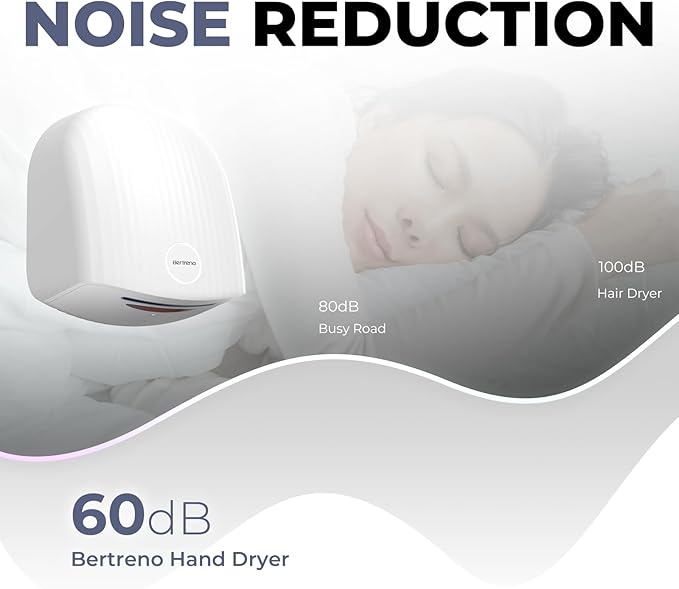 Commercial Hand Dryer Bathroom 110V Compact Electric Hand Dryers for Bathrooms Commercial High Speed Plug in Hand Dryers Home LED Work Light and Low Noise White