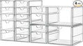 ARSTPEOE Makeup Acrylic Organizer with 17 Drawers(4 Sets), Desk Organizers and Accessories, Clear Makeup Organizer, Dustproof Storage Drawers for Office Art Craft Supplies