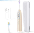 Soocas 3-in-1 Sonic Flossing Toothbrush for Adults, Light Gold | 3-in-1 flossing, sonic vibration and 20° sweeping, 66,000 movements/min, 80-sec water flossing, 30-day battery