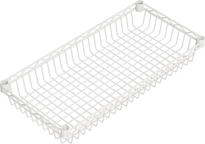 Golpart Basket Shelves Closet Rack with Wheels Metal Pantry Wire Shelf Unit | 6 tier Storage Rolling Shelving Bathroom Organizers Kitchen Garage Laundry Room Organization Home 30"Dx13.6"Wx65"H White