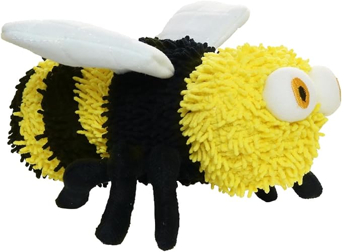 MIGHTY® 2 Pack Microfiber Medium Bee Dog Toys | Ultra Durable Plush Toy with Multiple Layers & Reinforced Seams , Washable and Floats , Mighty® Construction