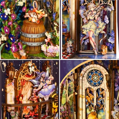 OZJAY Book Nook Kits for Adults, Miniature House Kit Bookshelf Decor