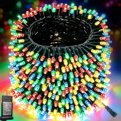 Pooqla 500 LED Colorful Christmas Lights Outdoor String Lights, 164 ft