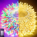 Pooqla 200 LED Color Changing String Lights, 66 ft Warm White to Multicolor Christmas Lights Plug in with Remote, Connectable 11 Modes Waterproof Clear Wire Twinkle Fairy Lights Indoor Outdoor Decor