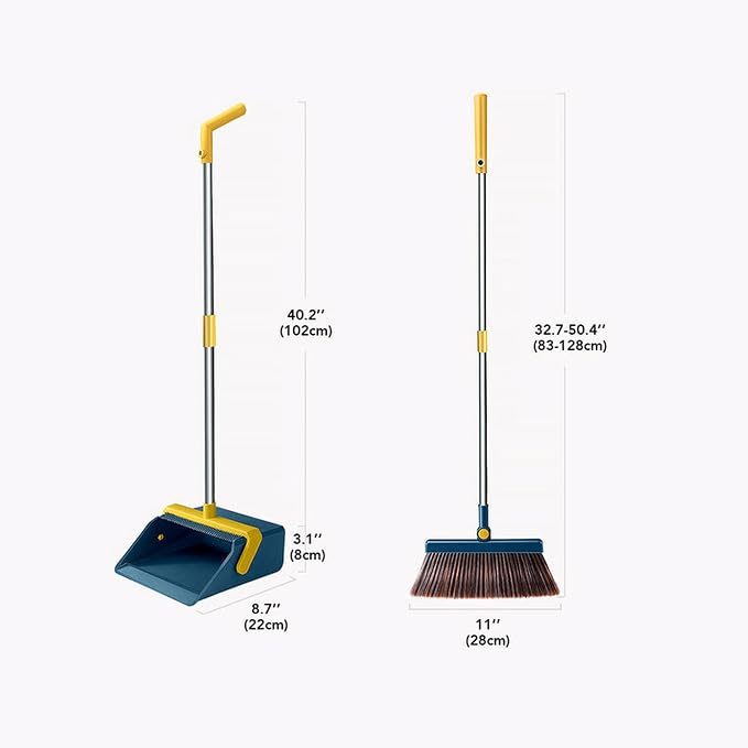 JOYBOS Broom and Dustpan with Adjustable Handle
