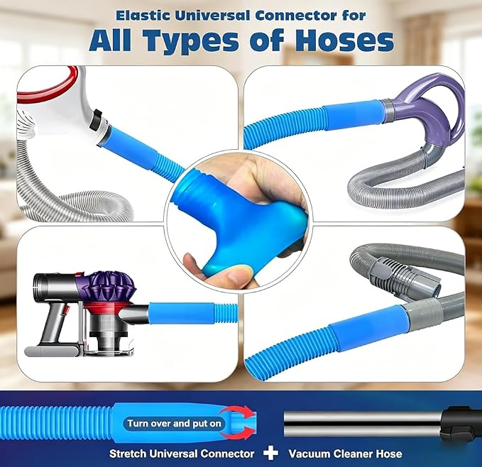 Universal Dryer Vent Cleaner Kit Vacuum Hose Attachment for Dyson Ball Animal 2 2016–2026(Adapter Required), Flexible Lint Remover with Long Brush, Washing Machine & Tight Spaces