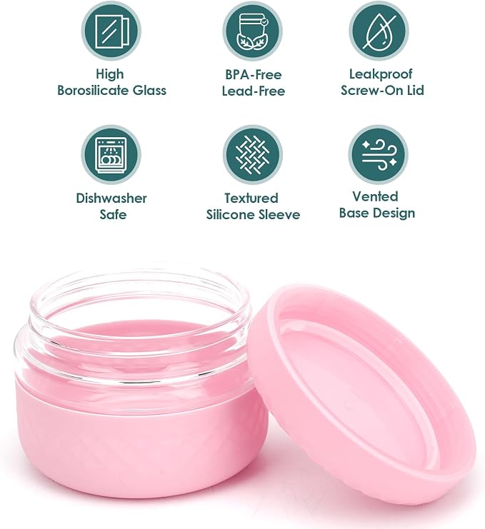 16 oz/2 Cup Glass Lunch Bowl Container with Lid, Leak & Spill Proof | BPA-Free, Microwave & Dishwasher Safe, Airtight Meal Prep & Food Storage Jar for Lunch, Salad, Soup, Oats, Stew, Yogurt