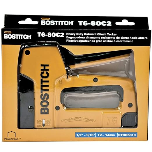 BOSTITCH Stapler, Outward Clinch, Stapling Tacker 14MM Max (T6-8OC2)