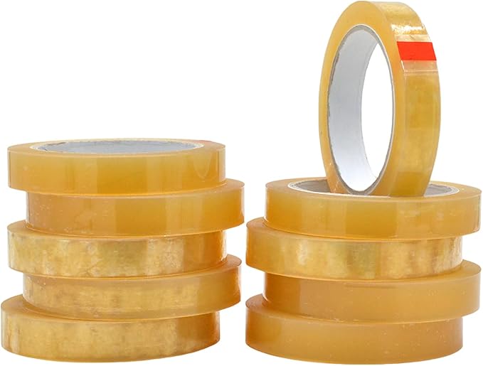 WOD BCST Biodegradable Packaging Tape, Clear, 3/4 inch x 72 yds (Pack of 8) Cellophane Stationery Eco Friendly Tape for Carton Sealing, Moving, Shipping, & Office