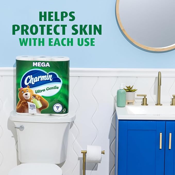 Charmin Ultra Gentle Toilet Paper, 24 Mega Rolls (Equivalent to 96 Regular Rolls),White
