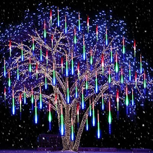 Meteor Shower Lights Outdoor,16 Inch 10 Tube 360 LED Icicle Christmas Light