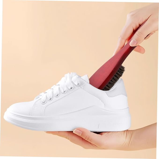 NOLITOY 2pcs Handle Horsehair Shoe Cleaning Brush Versatile Laundry Scrub Brush for Shoes Compact Design for Easy Use and Carrying for Footwear Care