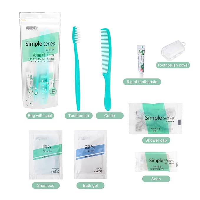 Hygiene Kit Bulk, Individually Packed, Travel Hygiene Kit With Toothbrush, Toothpaste, Comb, Shampoo, Shower Gel, Shower Cap And Soap, Suitable For Hotel, Home, Camping, Travel (50 pcs)