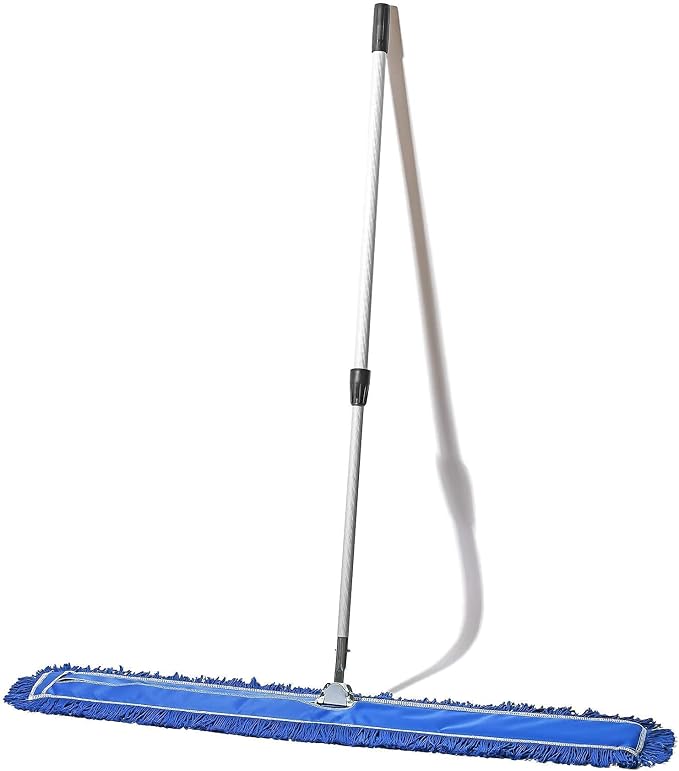 48 Inch Blue Commercial Dust Mop & Floor Sweeper with Extendable Handle – Mop for Hardwood, Tile, and Concrete Floor Cleaning